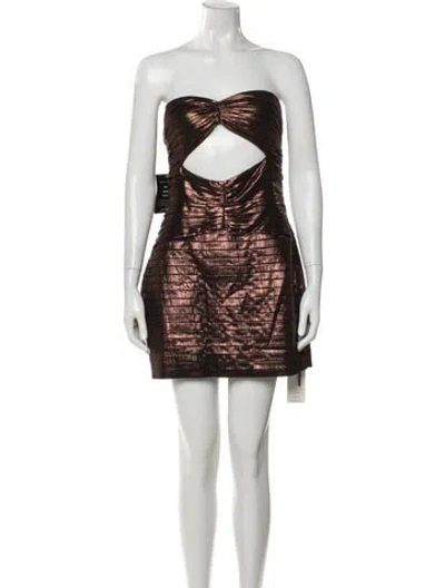 Pre-owned Retroféte Strapless Mini Dress In Brown