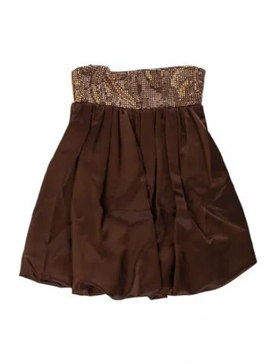 Pre-owned Retroféte Strapless Mini Dress In Brown