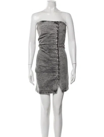 Pre-owned Retroféte Strapless Mini Dress In Gray