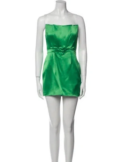 Pre-owned Retroféte Strapless Mini Dress In Green