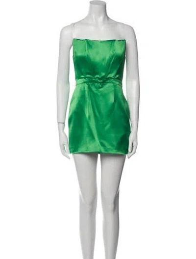 Pre-owned Retroféte Strapless Mini Dress In Green