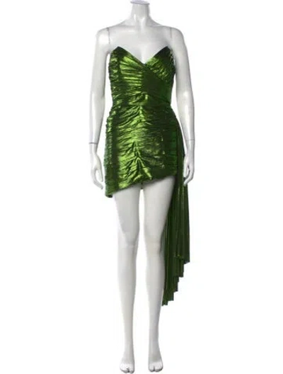 Pre-owned Retroféte Strapless Mini Dress In Green/metallic