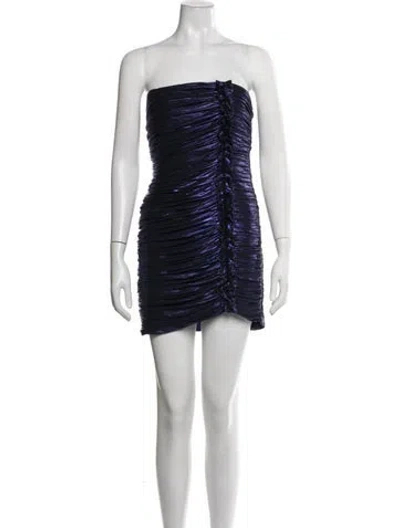 Pre-owned Retroféte Strapless Mini Dress In Metallic/purple