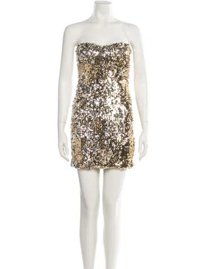 Pre-owned Retroféte Strapless Mini Dress In Neutral