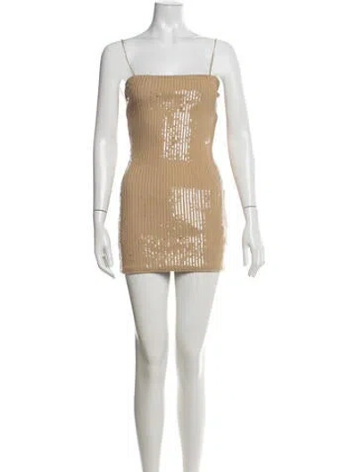 Pre-owned Retroféte Strapless Mini Dress In Neutrals