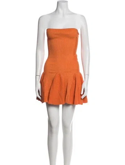 Pre-owned Retroféte Strapless Mini Dress In Orange
