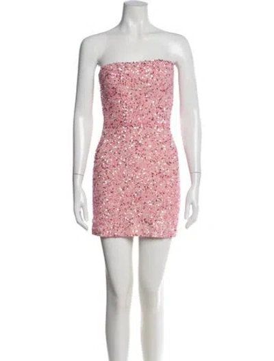 Pre-owned Retroféte Strapless Mini Dress In Pink