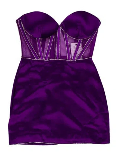 Pre-owned Retroféte Strapless Mini Dress In Purple