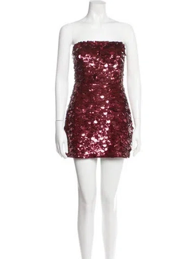 Pre-owned Retroféte Strapless Mini Dress In Red