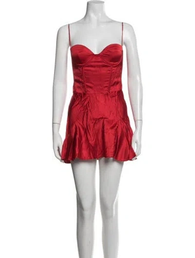 Pre-owned Retroféte Strapless Mini Dress In Red
