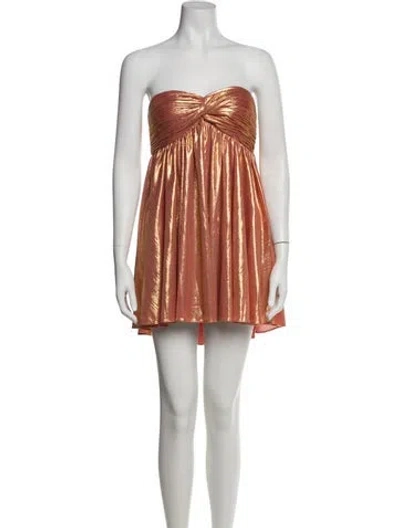 Pre-owned Retroféte Strapless Mini Dress W/ Tags In Gold