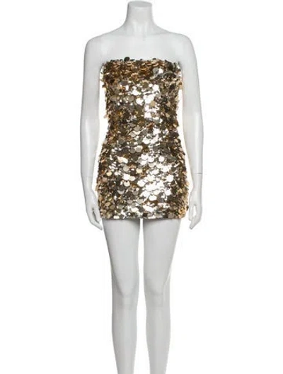 Pre-owned Retroféte Strapless Mini Dress W/ Tags In Gold