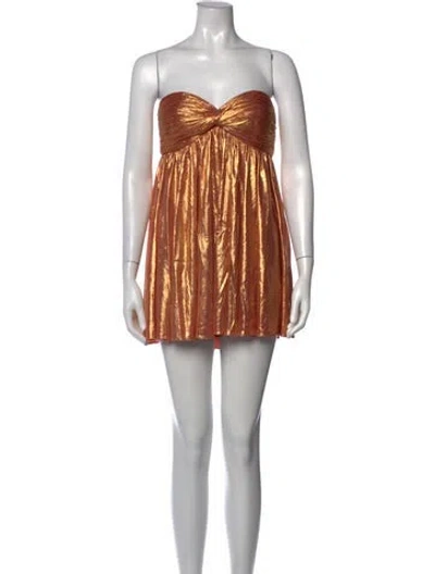 Pre-owned Retroféte Strapless Mini Dress W/ Tags In Gold