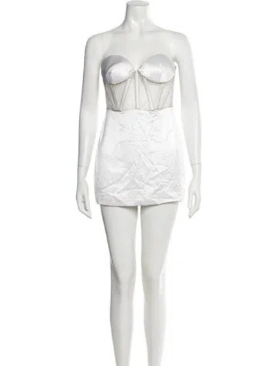 Pre-owned Retroféte Strapless Mini Dress W/ Tags In White