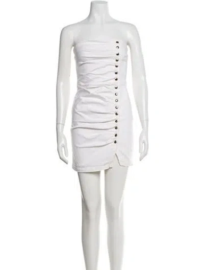 Pre-owned Retroféte Strapless Mini Dress In White