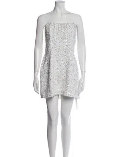 Pre-owned Retroféte Strapless Mini Dress In White
