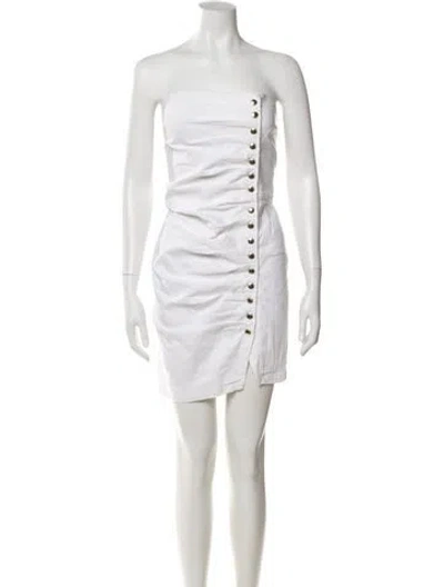 Pre-owned Retroféte Strapless Mini Dress In White