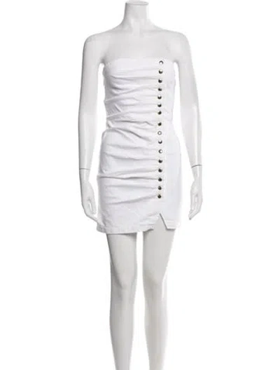 Pre-owned Retroféte Strapless Mini Dress In White