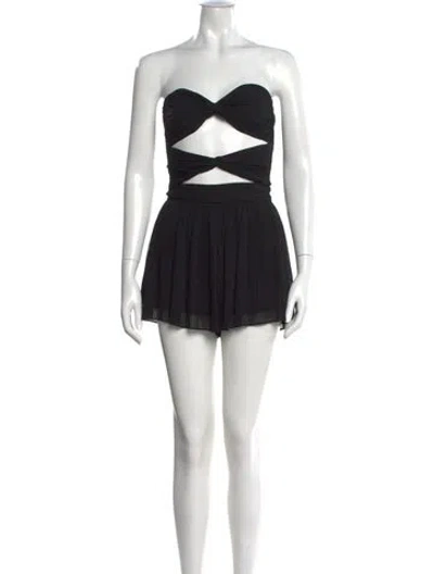 Pre-owned Retroféte Strapless Romper In Black