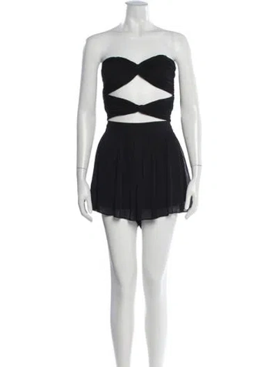 Pre-owned Retroféte Strapless Romper In Black