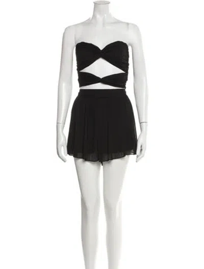 Pre-owned Retroféte Strapless Romper W/ Tags In Black