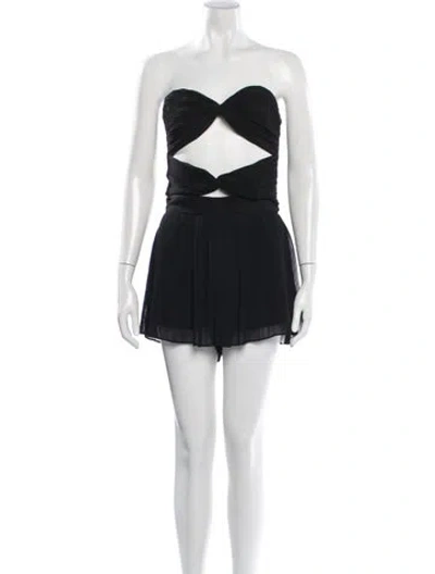 Pre-owned Retroféte Strapless Romper W/ Tags In Black