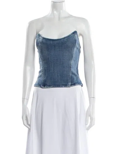 Pre-owned Retroféte Strapless Top In Blue