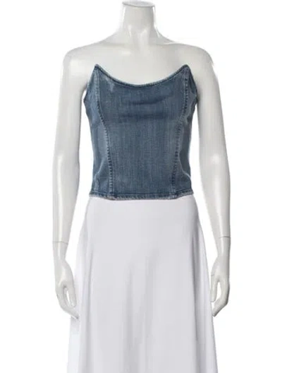 Pre-owned Retroféte Strapless Top In Blue