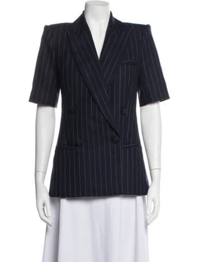Pre-owned Retroféte Striped Blazer In Blue