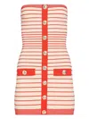 Retroféte Striped Button-front Mini Dress In Red