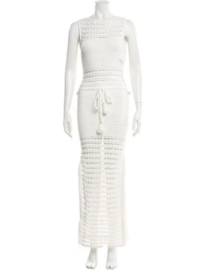 Pre-owned Retroféte Striped Long Dress W/ Tags In White