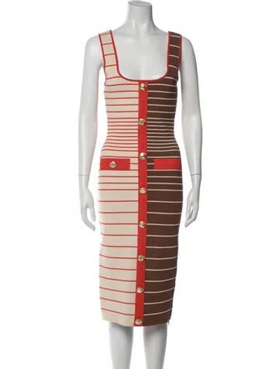 Pre-owned Retroféte Striped Midi Length Dress In Multi