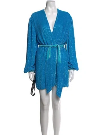 Pre-owned Retroféte Striped Midi Length Dress W/ Tags In Blue