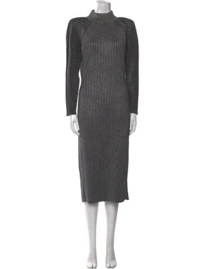 Pre-owned Retroféte Striped Midi Length Dress W/ Tags In Gray