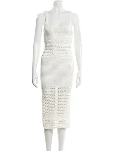 Pre-owned Retroféte Striped Midi Length Dress In White
