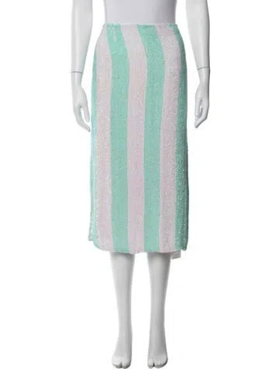 Pre-owned Retroféte Striped Midi Length Skirt In Blue