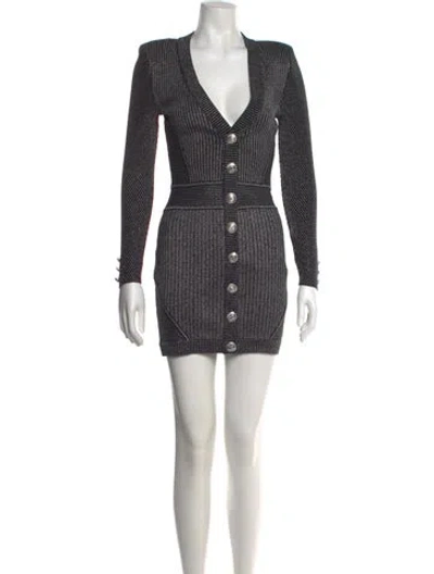 Pre-owned Retroféte Striped Mini Dress In Black