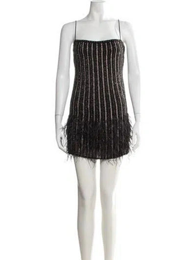 Pre-owned Retroféte Striped Mini Dress In Black
