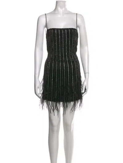Pre-owned Retroféte Striped Mini Dress In Black