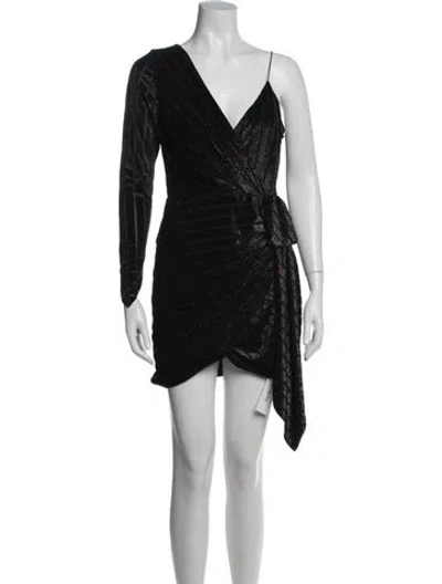 Pre-owned Retroféte Striped Mini Dress In Black