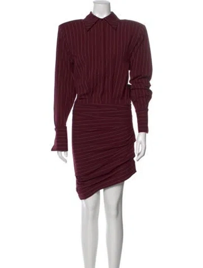 Pre-owned Retroféte Striped Mini Dress W/ Tags In Burgundy