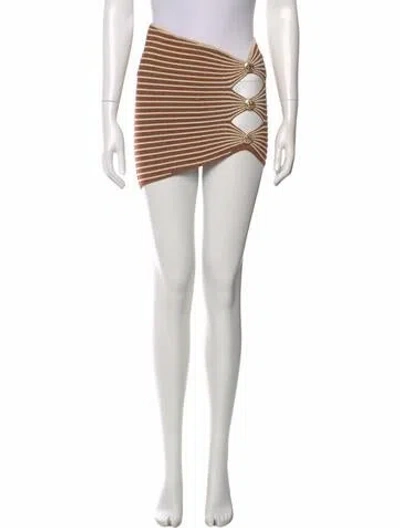 Pre-owned Retroféte Striped Mini Skirt In Black