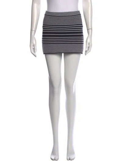 Pre-owned Retroféte Striped Mini Skirt In Black