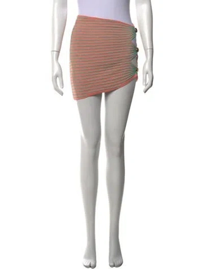 Pre-owned Retroféte Striped Mini Skirt In Black