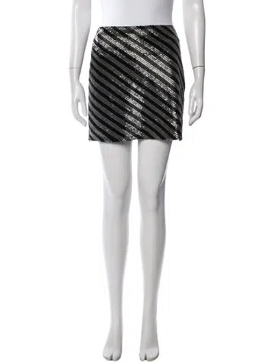 Pre-owned Retroféte Striped Mini Skirt In Black/metallic