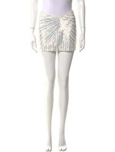 Pre-owned Retroféte Striped Mini Skirt In Neutral