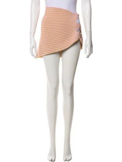 Pre-owned Retroféte Striped Mini Skirt W/ Tags In Black