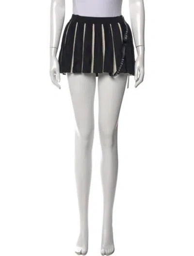 Pre-owned Retroféte Striped Mini Skirt W/ Tags In Black/grey