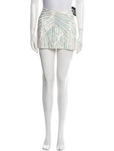 Pre-owned Retroféte Striped Mini Skirt W/ Tags In Neutral