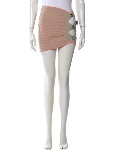 Pre-owned Retroféte Striped Mini Skirt W/ Tags In Neutral